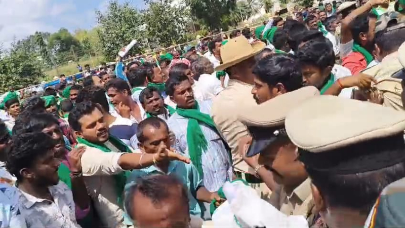 Bidadi Township Farmers Protest