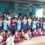 Dhruva Sarja fans distribute books to school children at Sakrebailu Elephant Camp in Shivamogga 1
