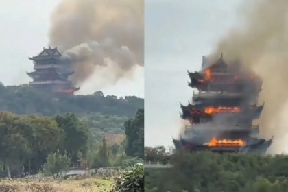 Massive Fire Breaks Out At 1500 Year Old Temple In China Destroys Multi Storey Pavilion