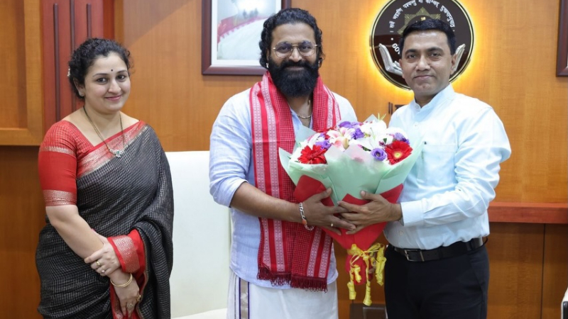 ಗೋವಾ ಸಿಎಂ ಭೇಟಿಯಾದ ನಟ ರಿಷಬ್ ಶೆಟ್ಟಿ 1 Rishab Shetty Pramod Sawant