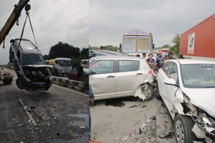 Serial Bengaluru Chennai highway five seriously injured