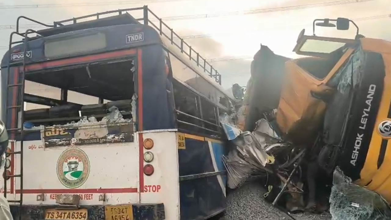 Telangana Bus Truck Accident