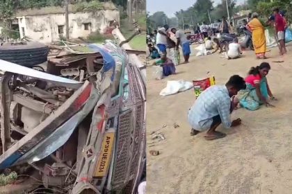 Tumakuru Wheat Lorry Overturn