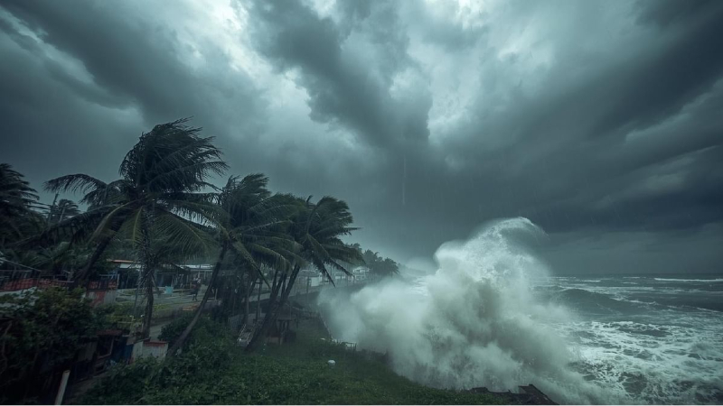 cyclone montha rain weather Coast beach 1