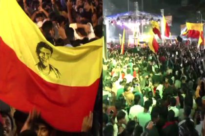 ಗಡಿನಾಡು ಬೆಳಗಾವಿಯಲ್ಲಿ ಕನ್ನಡ ರಾಜ್ಯೋತ್ಸವ ಸಂಭ್ರಮ - ಮಧ್ಯರಾತ್ರಿ ಜಿಟಿಜಿಟಿ ಮಳೆಯಲ್ಲೇ ಆಚರಣೆ 20 kannada rajyotsav belagavi