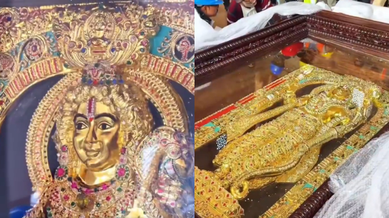 ಬೆಂಗಳೂರಿಂದ ಪೋಸ್ಟಲ್ ಮೂಲಕ ಅಯೋಧ್ಯೆಗೆ ಚಿನ್ನದ ಶ್ರೀರಾಮ ಮೂರ್ತಿ ರವಾನೆ 3 Ayodhya Ram Idol From Karnataka