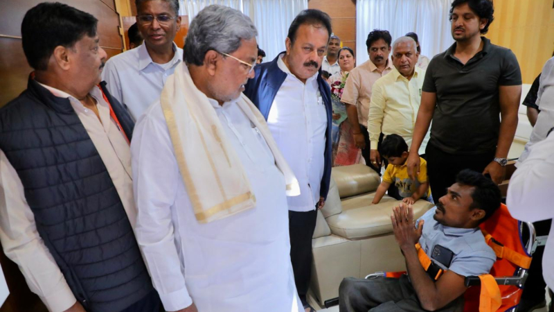 CM listens to the problems of a disabled couple Belagavi