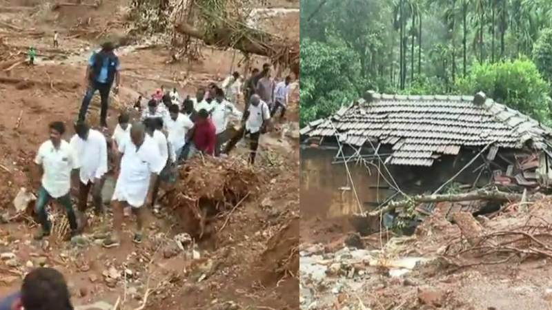 Outrage against the government from those who lost their homes due to the 2019 rain and landslides in Chikkamagaluru Mudigere