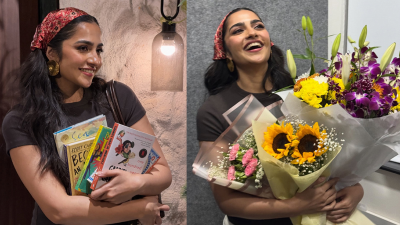 ಹೂವು, ಪುಸ್ತಕಗಳೊಂದಿಗೆ ರುಕ್ಕು ಬರ್ತ್ಡೇ ಸೆಲೆಬ್ರೇಷನ್; ಫೋಟೋಸ್ ವೈರಲ್ 4 Rukmini Vasanth 2