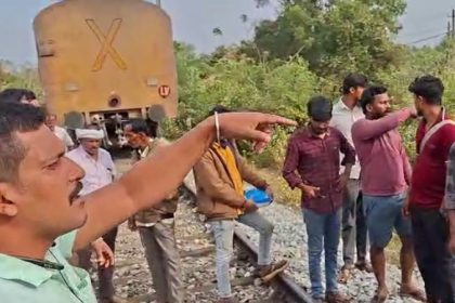 Suicide attempt by jumping onto railway tracks Loco pilot stops train and rushes to rescue in Sagar Shivamogga