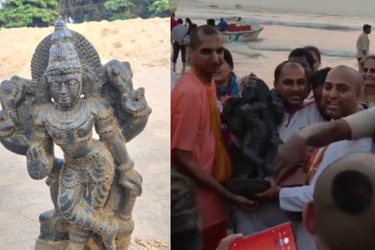 Viral video claiming to be of Krishna Statue of a gatekeeper found in Malpe beach
