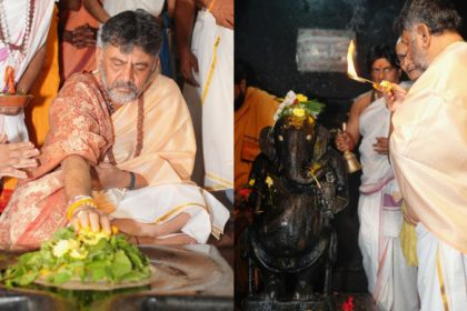 d.k.shivakumar andle jagadeeshwari temple