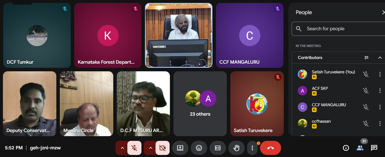 ತಾಯಿ & ನಾಲ್ಕು ಮರಿ ಹುಲಿಗಳ ಸಂಚಾರದ ಬಗ್ಗೆ ಸತತ ನಿಗಾಕ್ಕೆ ಈಶ್ವರ ಖಂಡ್ರೆ ಆದೇಶ 3 eshwara khandre meeting