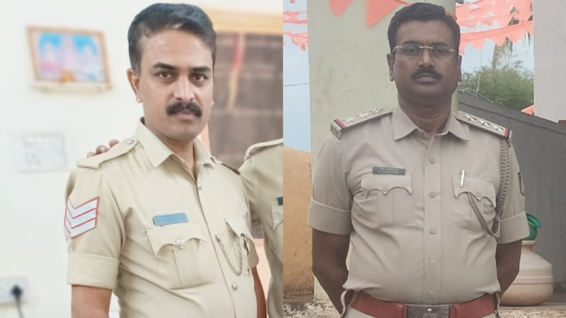 ಶಿಕ್ಷಕನಿಗೆ ಚಪ್ಪಲಿ ಹಾರ ಹಾಕಿ ಮೆರವಣಿಗೆ ಕೇಸ್; ಸವಣೂರು ಸಿಪಿಐ, ಹೆಡ್ ಕಾನ್ಸ್ಟೆಬಲ್ ಅಮಾನತು 1 haveri police suspend