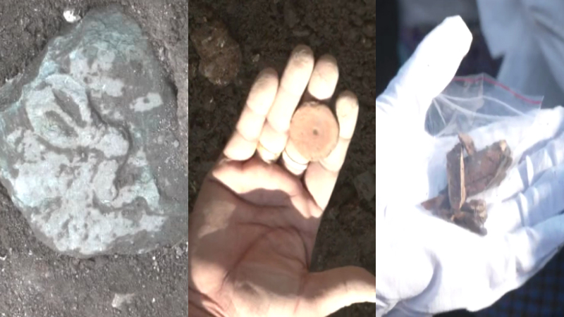 5 6 Small Pieces Of Bones Coin Like Item Found During Excavation In Lakkundi Village