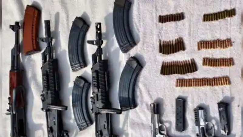 AK 47 Rifles Pistols Ammunition Found Near India Pakistan Border 1