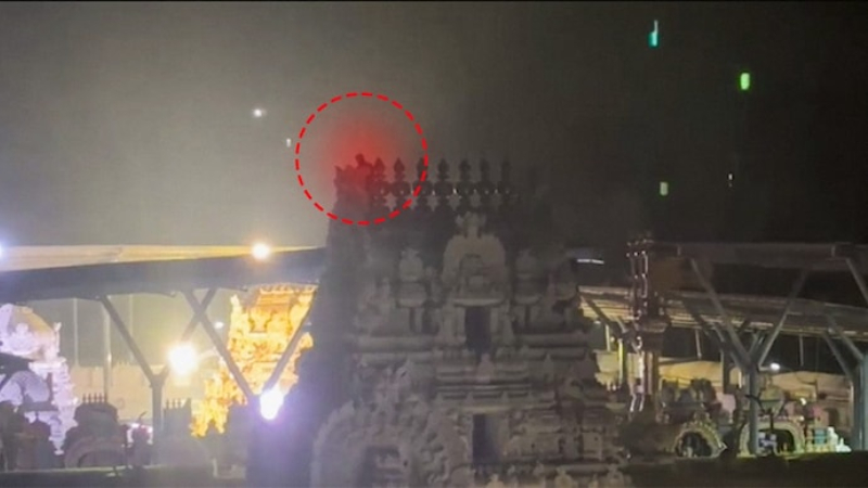 Drunk man named Tirupati climbs atop Govindarajaswamy Temple in Tirupati demands more liquor 2