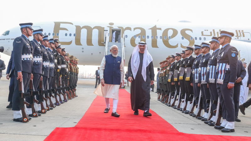 Narendra Modi breaks protocol goes to airport to welcome UAE President Sheikh Mohamed bin Zayed Al Nahyan