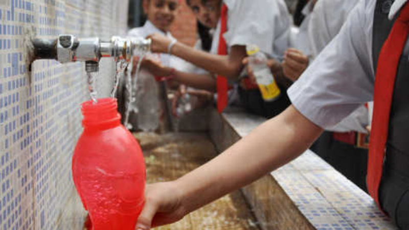 Student Drinking Water
