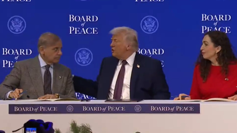 Trump unveils Board of Peace India absent from stage Pakistan joins