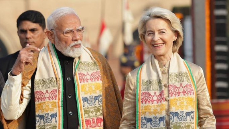 Ursula von der Leyen and Narendra Modi