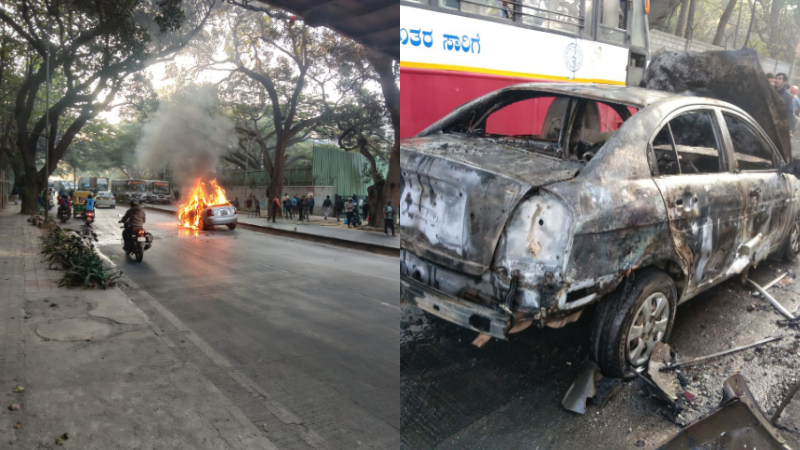 bengaluru car fire