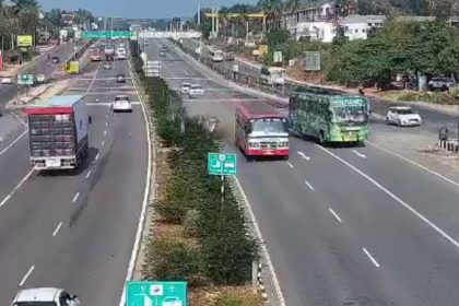 car hits ksrtc bus on bengaluru mysuru expressway elderly couple saved by seat belts