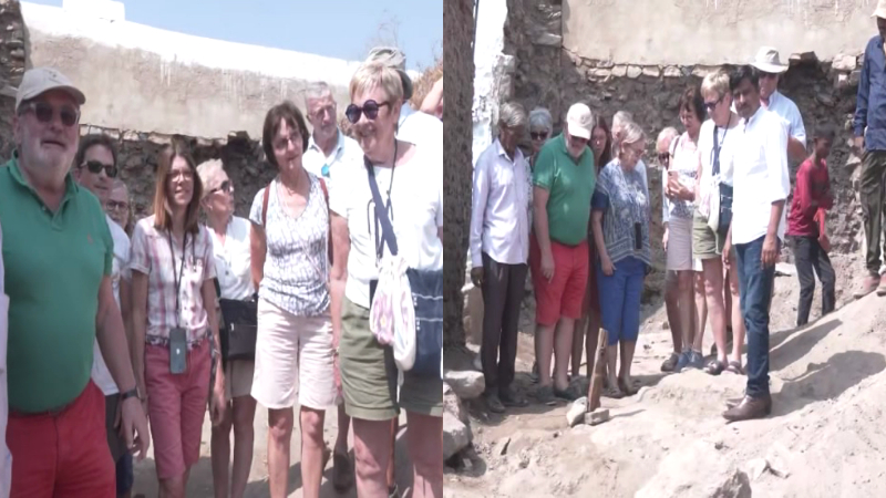 ಲಕ್ಕುಂಡಿ ಉತ್ಖನನ ಸ್ಥಳಕ್ಕೆ ಫ್ರಾನ್ಸ್ ಪ್ರವಾಸಿಗರ ತಂಡ ಭೇಟಿ - ಪ್ರಜ್ವಲ್ ಪ್ರಾಮಾಣಿಕತೆಗೆ ಮೆಚ್ಚುಗೆ 1 french tourists visits lakkundi excavation site