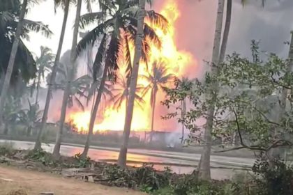 gas leak feared as ongc pipeline affected after loud explosion in andhras konaseema district
