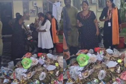 hassan municipal staff dumped a load of waste in the yard of a person who was littering on the roadside