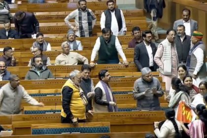 Congress Women MPs near PM Modis chair chaos Rijiju shares video of Feb 4 Parliament face off
