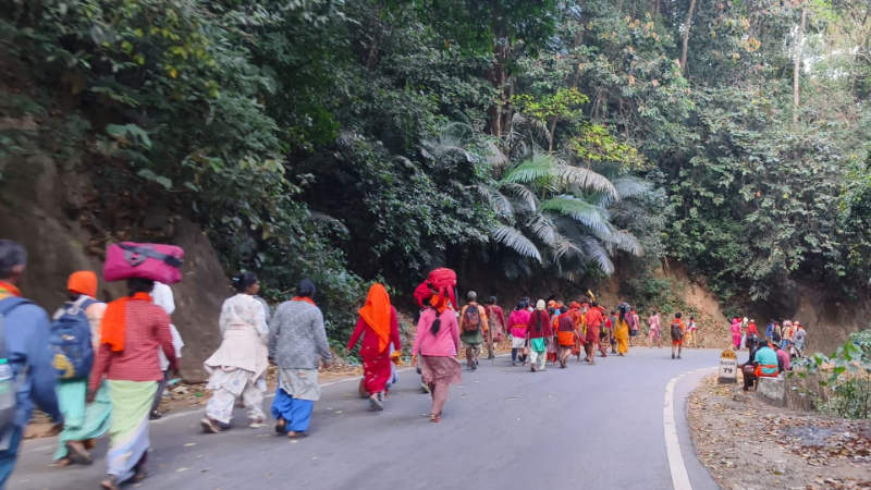 ಚಾರ್ಮಾಡಿ ದಟ್ಟಡವಿ ಮಧ್ಯೆ ಆನೆ, ಅಪಘಾತದ ಆತಂಕದಲ್ಲಿ ಮಂಜುನಾಥನ ಭಕ್ತರ ಪಾದಯಾತ್ರೆ! 4 Dharmasthala Padayatra 1