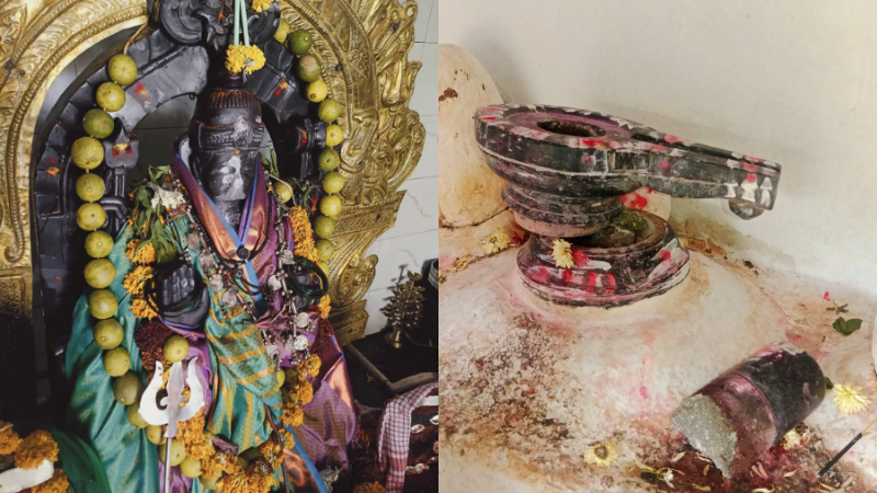 ಗದಗದಲ್ಲಿ ಮತ್ತೆ ಕಿಡಿಗೇಡಿಗಳಿಂದ ಶಿವಲಿಂಗ, ಪಾಣಿಪೀಠ ಭಗ್ನ 1 Gadag God Idol