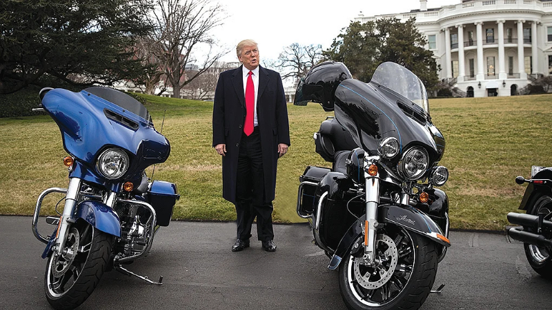 Harley Davidson bike trump
