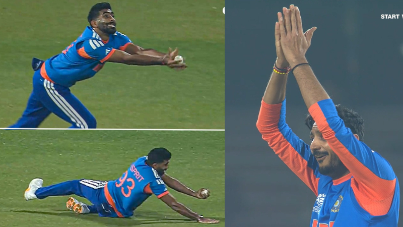 ICC Mens T20 World Cup ind vs Namibia Jasprit Bumrahs stunning catch Axar Patel shocked
