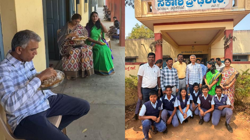 ಹೊಳೆನರಸೀಪುರ | ಶಾಲೆಗೆ ತೆರಳಿ ಬಿಸಿಯೂಟ ಸವಿದ ಸಚಿವ ಕೃಷ್ಣಭೈರೇಗೌಡ 1 Krishna Byre Gowda