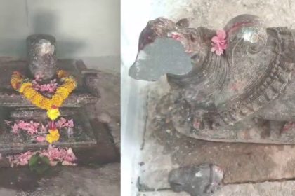 Miscreants vandalize Shivalinga and Nandi idol near Shingatalur in Mundaragi taluk