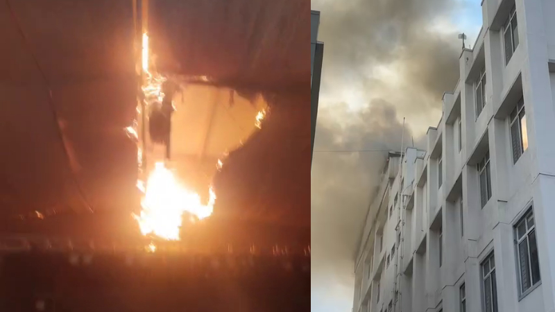 ಮೈಸೂರು | ನರ್ಸಿಂಗ್ ಕಾಲೇಜಿನಲ್ಲಿ ಅಗ್ನಿ ಅವಘಡ - ಧಗಧಗ ಹೊತ್ತಿ ಉರಿದ ಕಟ್ಟಡ 1 Mysuru Fire Accident Nursing College