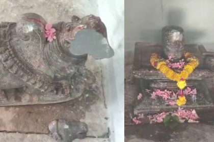 Shiva and Nandi idols vandalized on Maha Shivaratri In Mundaragi