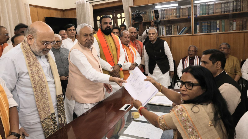 Bihar CM Nitish Kumar files nomination for Rajya Sabha