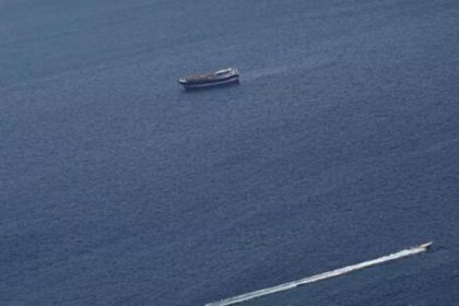 Boats in the Strait of Hormuz amid the U.S. Israeli conflict with Iran