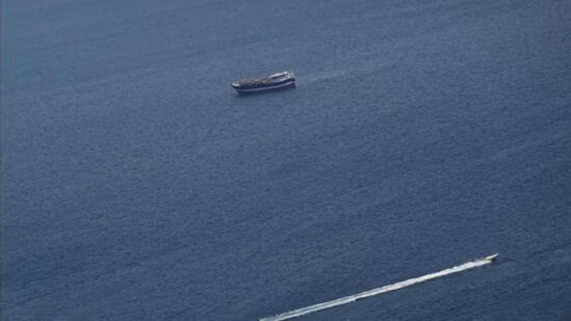 Boats in the Strait of Hormuz amid the U.S. Israeli conflict with Iran