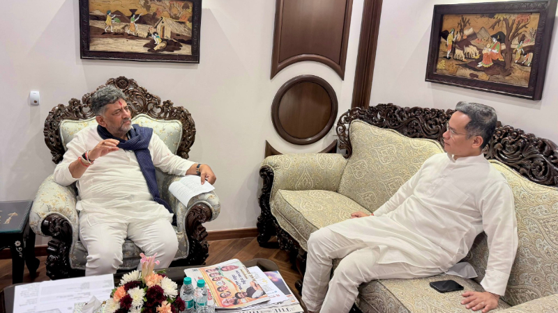 DK Shivakumar and Gaurav Gogoi