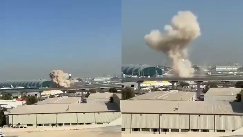 Explosions Heard In Dubai airport All Flights Ops Suspended Amid Iran War 1
