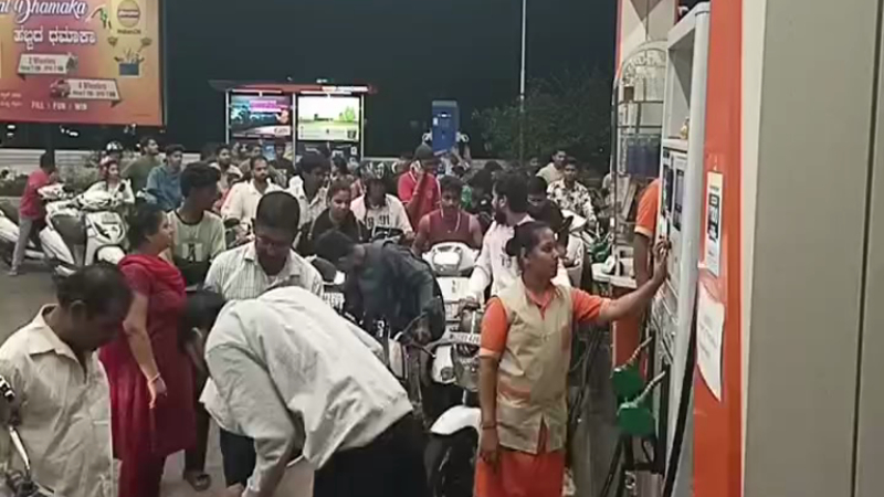 Fuel shortage rumours spark panic buying at belagavi petrol bunks