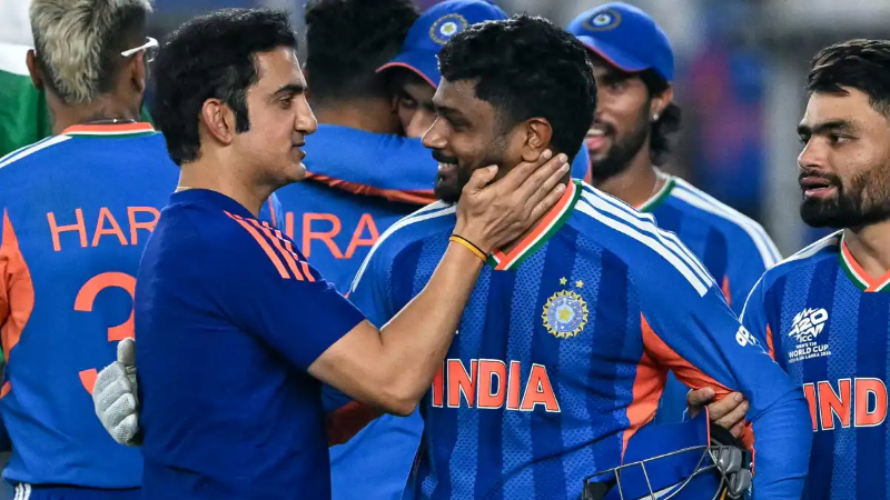 Gautam Gambhir with Sanju Samson