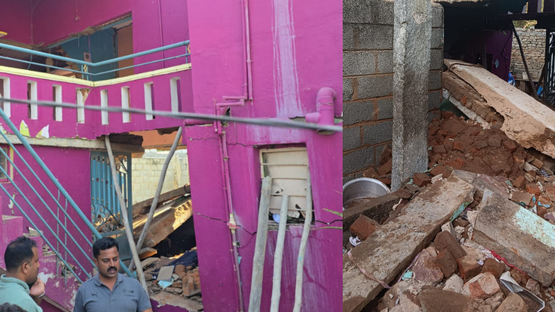 Girl dies four seriously injured as house collapses in Mulbagal