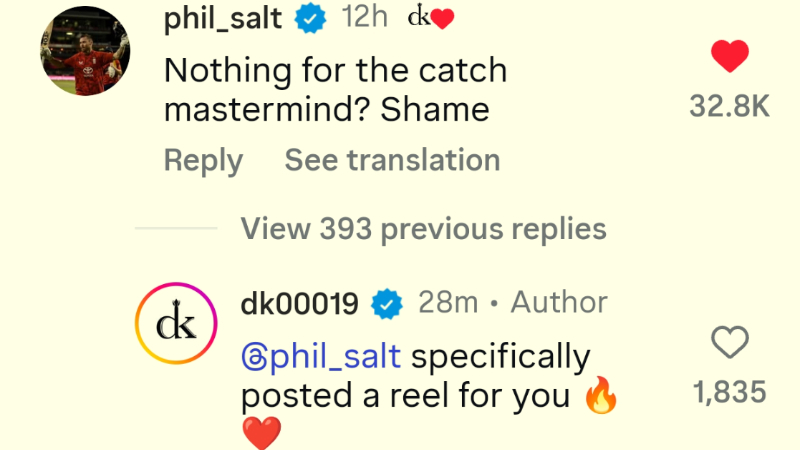 ನಾನು ಎಲ್ಲಿ ಎಂದಿದ್ದಕ್ಕೆ ಡಿಕೆಯಿಂದ ಬೆಂಕಿ ಪೋಸ್ಟ್ - ಸಾಲ್ಟ್ಗೆ ವಿಶೇಷ ಗೌರವ 3 RCB vs SRH Special appreciation for phil salt By Dinesh Karthik Stunning catch 2