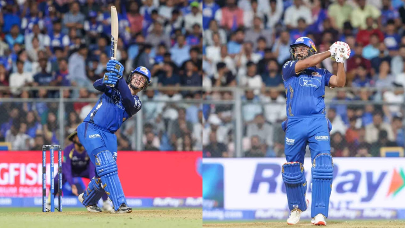 13 ವರ್ಷಗಳ ಸೋಲಿನ ಓಟಕ್ಕೆ ಬ್ರೇಕ್ - ರನ್ ಮಳೆಯಲ್ಲಿ ಮುಂಬೈಗೆ ಗೆಲುವಿನ ಮಾಲೆ 1 Ryan Rickelton and Rohit Sharma