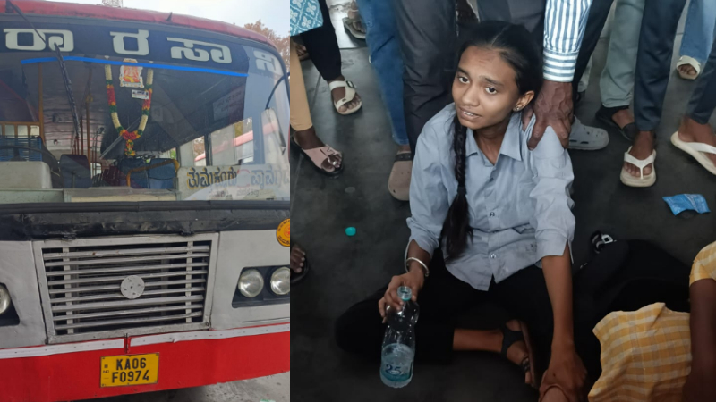 Tumakuru Bus Rams On Student